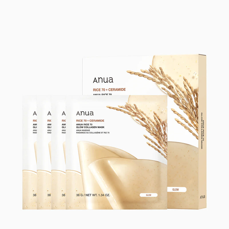 ANUA - Rice 70 Glow Collagen Mask (Bundle 4pcs)